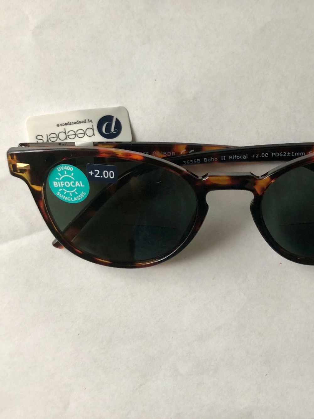 New Peepers Boho Tortoise SUNGLASS BIFOCAL READERS +2.00